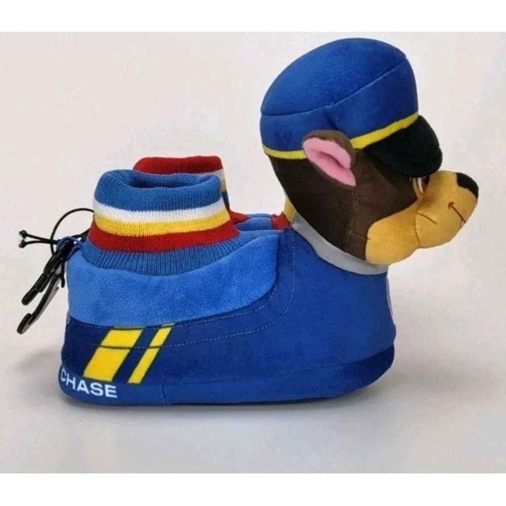 Paw Patrol Light-Up Plush Slippers For Kids - Chase & Marshall - Size 5/6